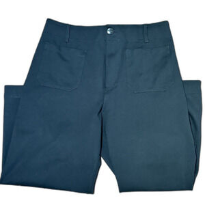 Anthropologie Maeve Colette Black Ponte Wide leg Cropped Pants 33